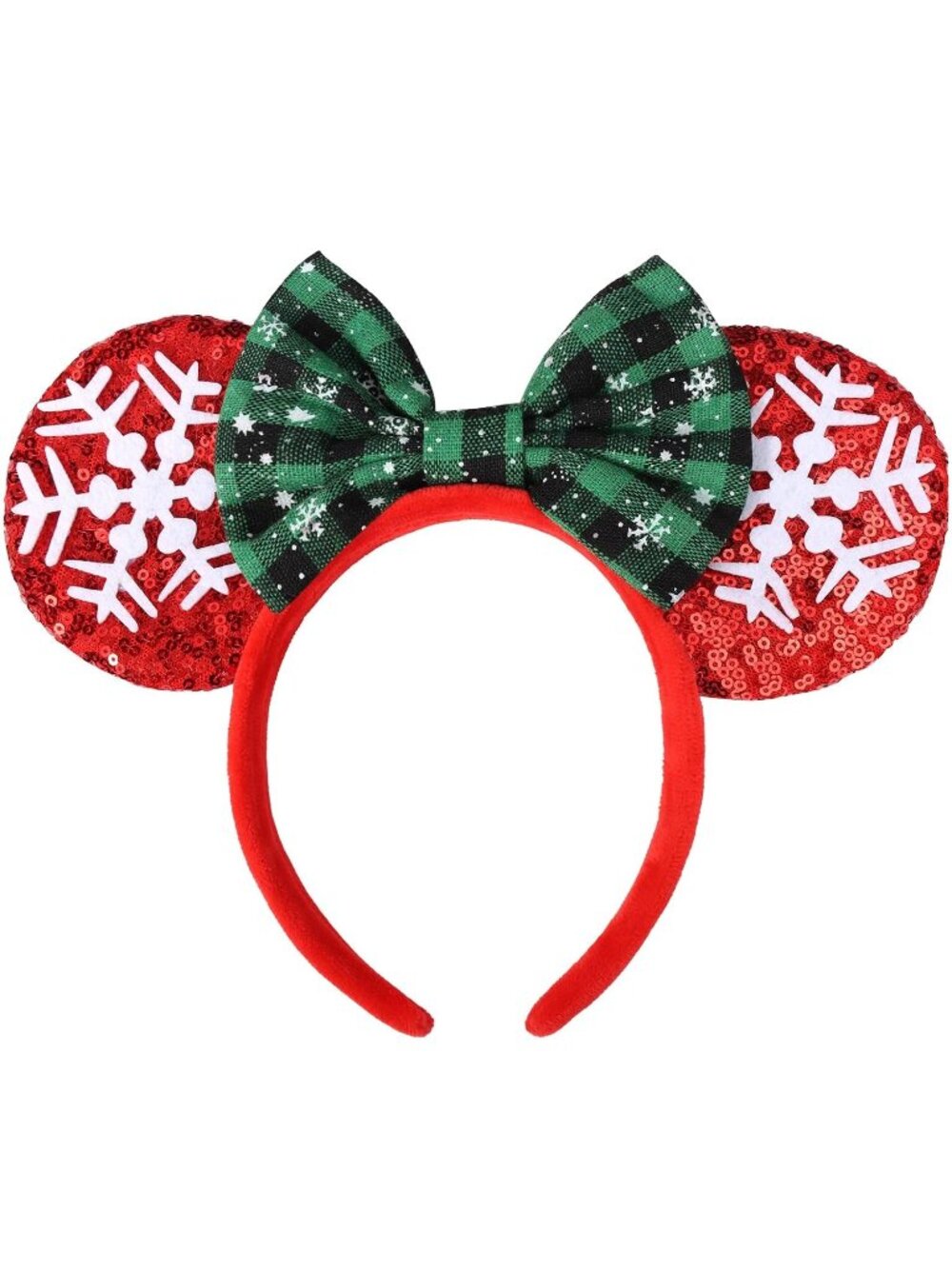 Kids Girls Snowflake Sequin Bow Mickey Mouse Hair Headband for Cosplay
